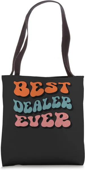 Best Dealer Ever, Distressed Retro Groovy Dealer Squad Tote Bag