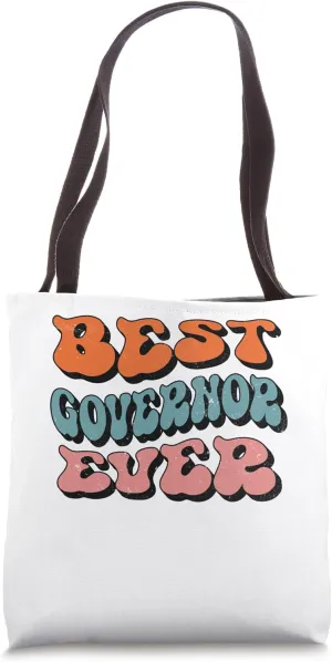 Best Governor Ever, Distressed Retro Groovy Governor Squad Tote Bag