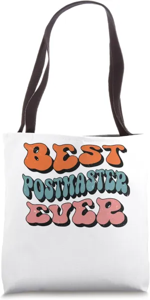 Best Postmaster Ever, Retro Groovy Postmaster Squad Tote Bag