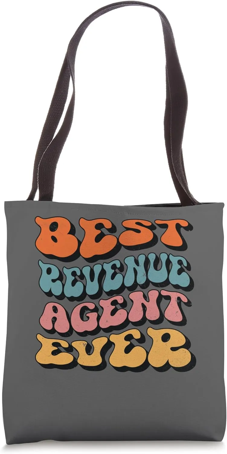 Best Revenue Agent Ever, Retro Groovy Revenue Agent Squad Tote Bag