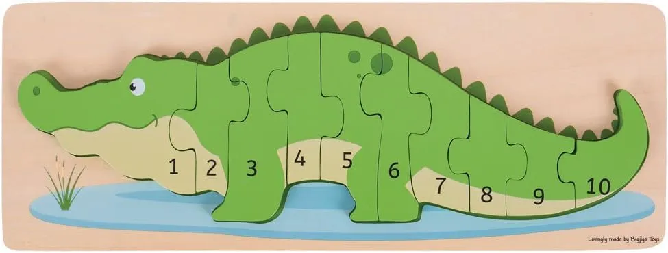 Bigjigs Toys Wooden Crocodile Number Puzzle