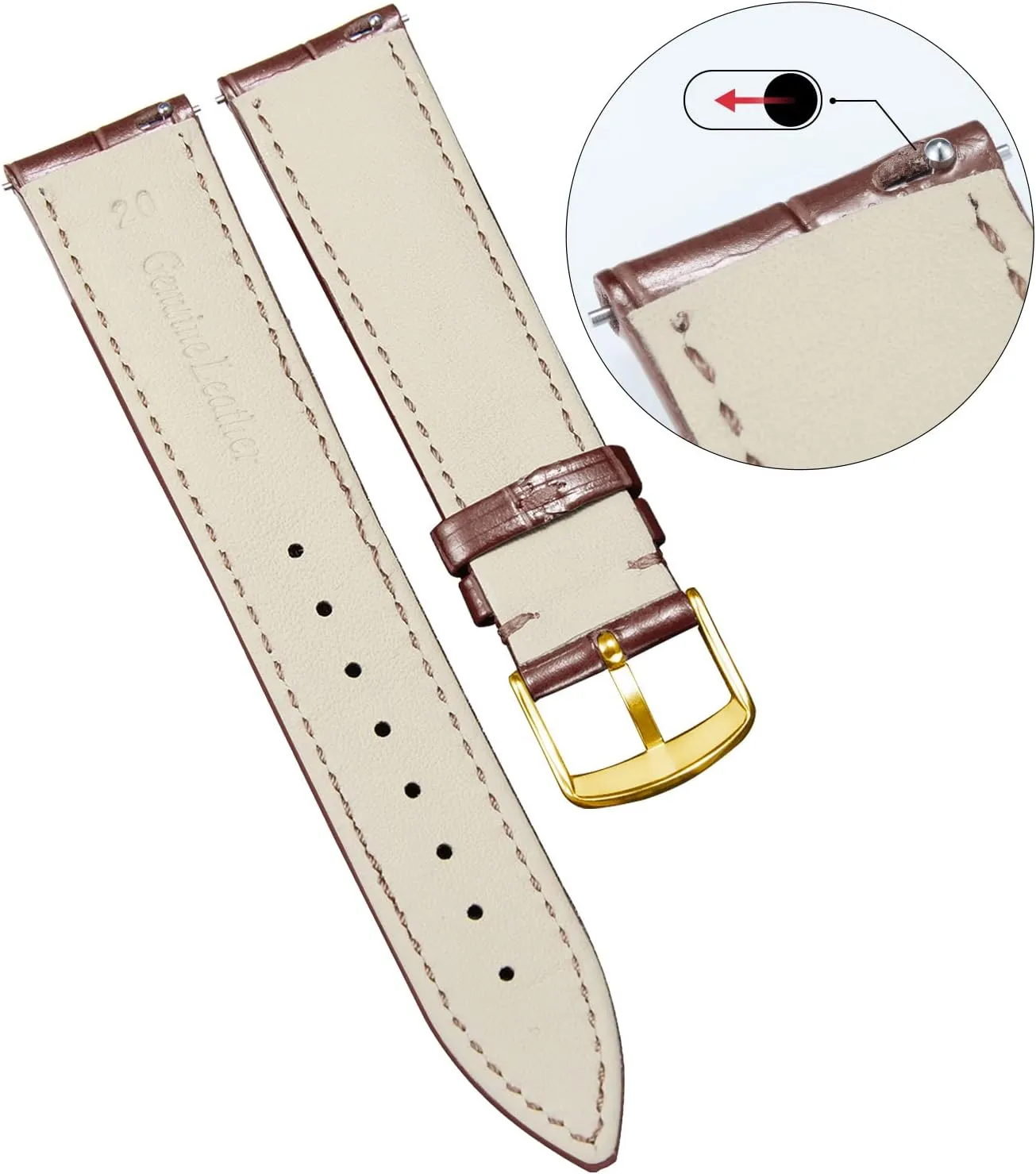 BINLUN Leather Watch Band Genuine Calfskin Replacement Watch Strap Quick Release Crocodile Pattern 10 Colors 13 Sizes for Men Women(10mm,12mm,14mm,16mm,17mm,18mm,19mm,20mm,21mm,22mm,23mm,24mm)