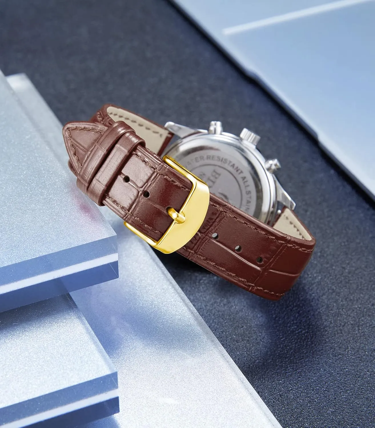 BINLUN Leather Watch Band Genuine Calfskin Replacement Watch Strap Quick Release Crocodile Pattern 10 Colors 13 Sizes for Men Women(10mm,12mm,14mm,16mm,17mm,18mm,19mm,20mm,21mm,22mm,23mm,24mm)
