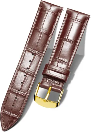 BINLUN Leather Watch Band Genuine Calfskin Replacement Watch Strap Quick Release Crocodile Pattern 10 Colors 13 Sizes for Men Women(10mm,12mm,14mm,16mm,17mm,18mm,19mm,20mm,21mm,22mm,23mm,24mm)