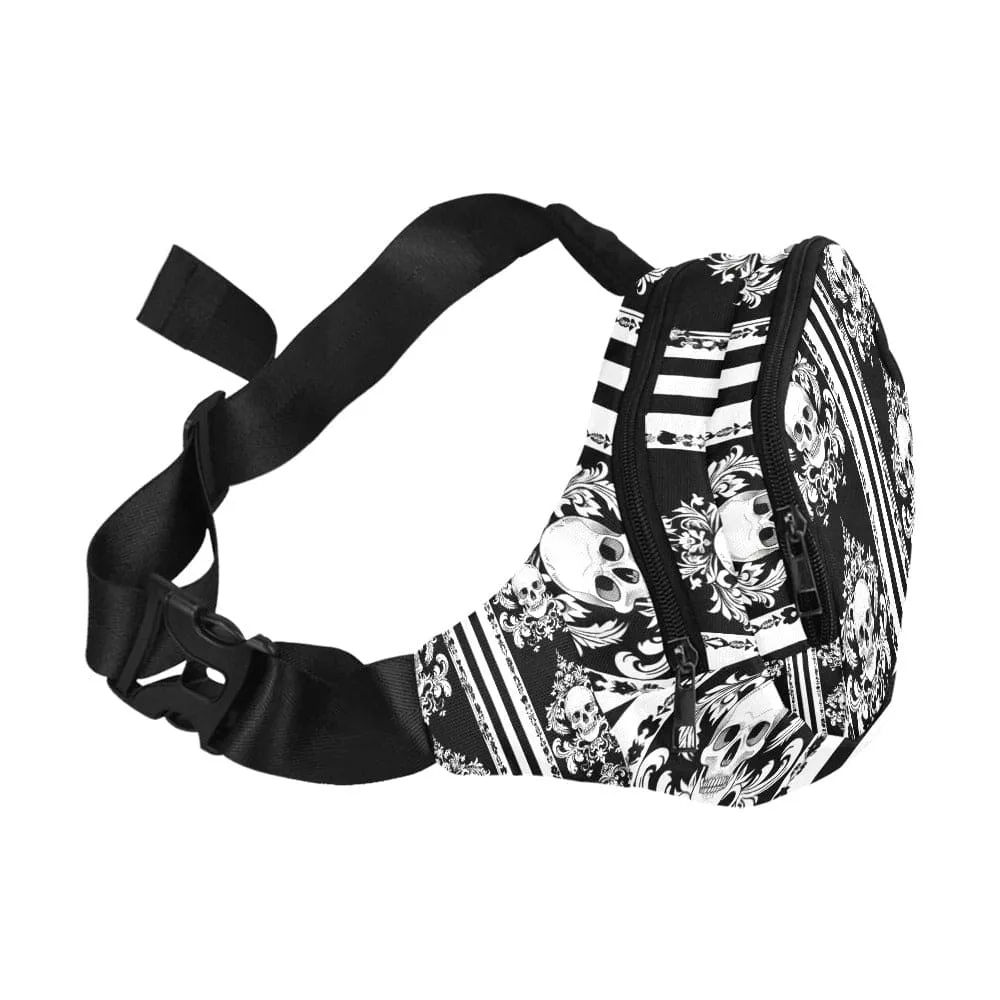 Black & White Skulls Unisex Waist Bag