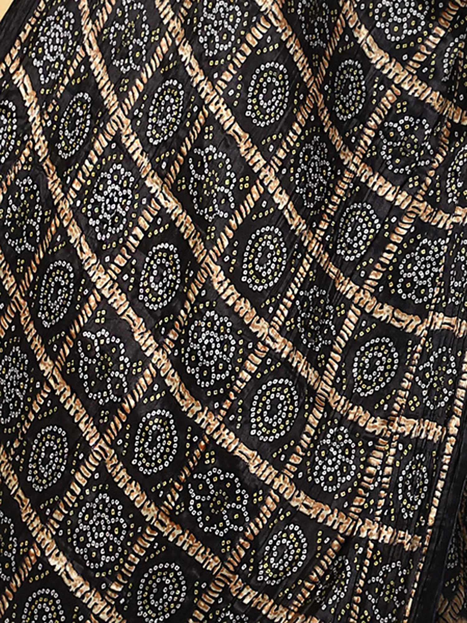 Black Bandhani print dupatta