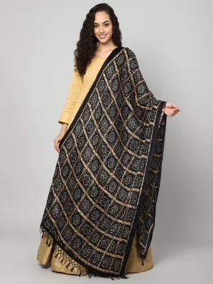 Black Bandhani print dupatta