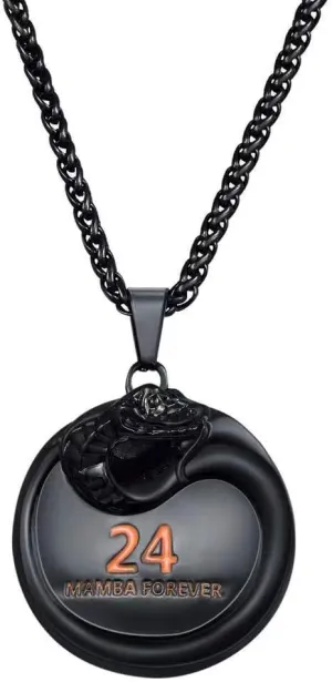 Black Mamba Memorial Pendant - Basketball Star Snake Necklace for Men & Women, Mamba Forever Tribute Jewelry