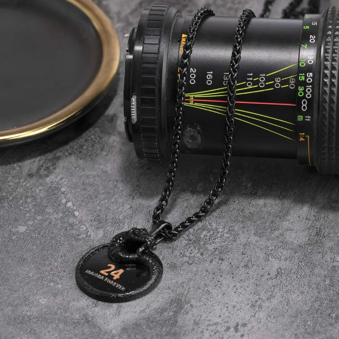 Black Mamba Memorial Pendant - Basketball Star Snake Necklace for Men & Women, Mamba Forever Tribute Jewelry