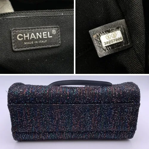 Black Tote Top Going fast Privacy-focused Sparkle Deauville Medium Sequin Bag Canvas Quality Chanel