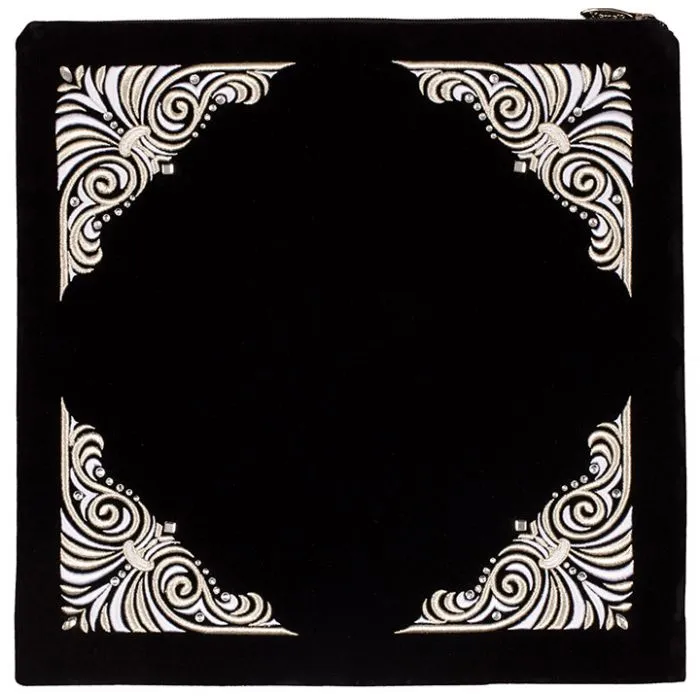Black with silver embroidery
