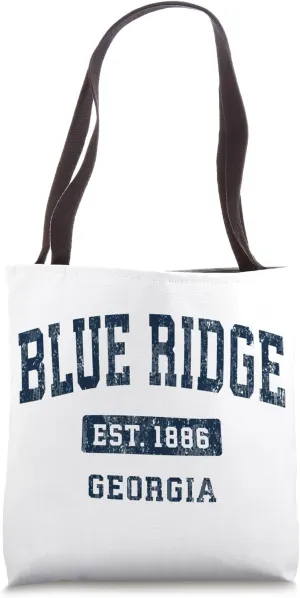 Blue Ridge Georgia GA Vintage Sports Established Navy Design Tote Bag