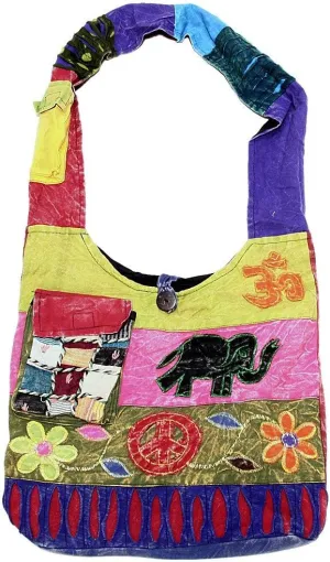 Bohemian Hippie Crossbody Shoulder Bag Sling Slouch Hobo Cotton Handmade Variety Patterns