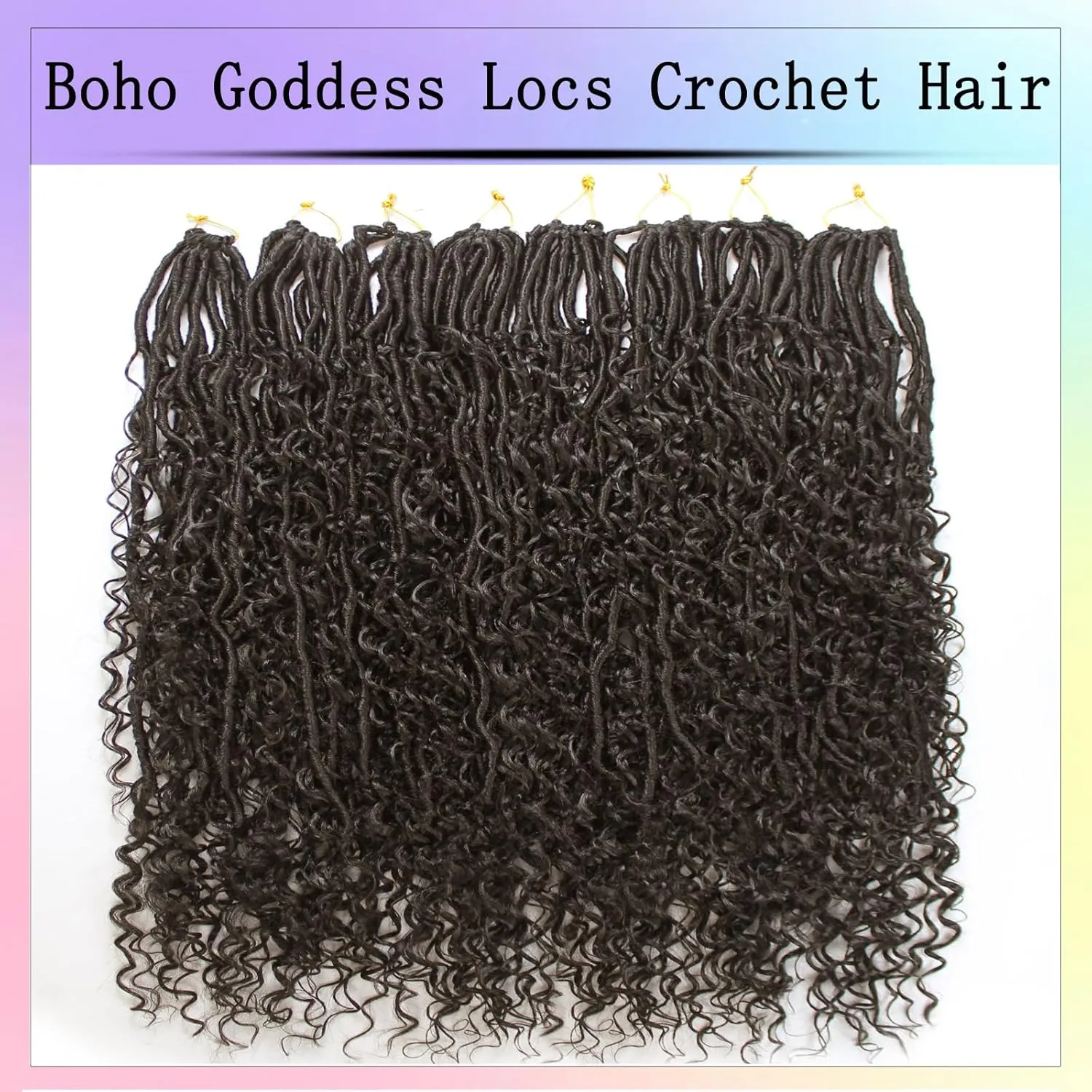Boho Faux Locs Crochet Hair 24 Inch Goddess Locs 8 Packs Boho Soft Locs Crochet Hair with Curly Ends Pre-looped Long Bohemian River Locs Crochet Hair for Black Women(24Inch, 4#)