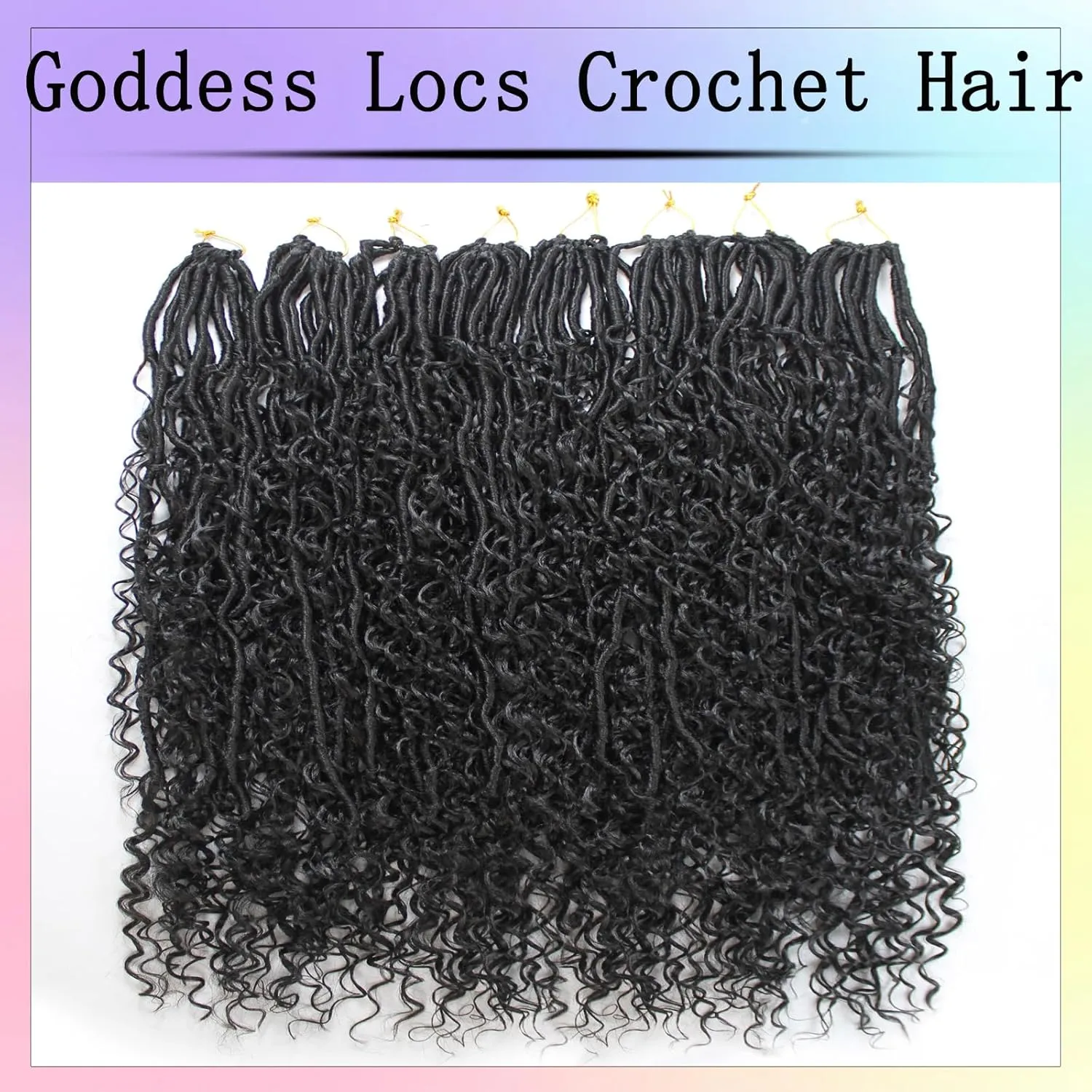 Boho Faux Locs Crochet Hair 30 Inch Goddess Locs 8 Packs Boho Soft Locs Crochet Hair with Curly Ends Pre-looped Long Bohemian River Locs Crochet Hair for Black Women(30Inch, 1B)