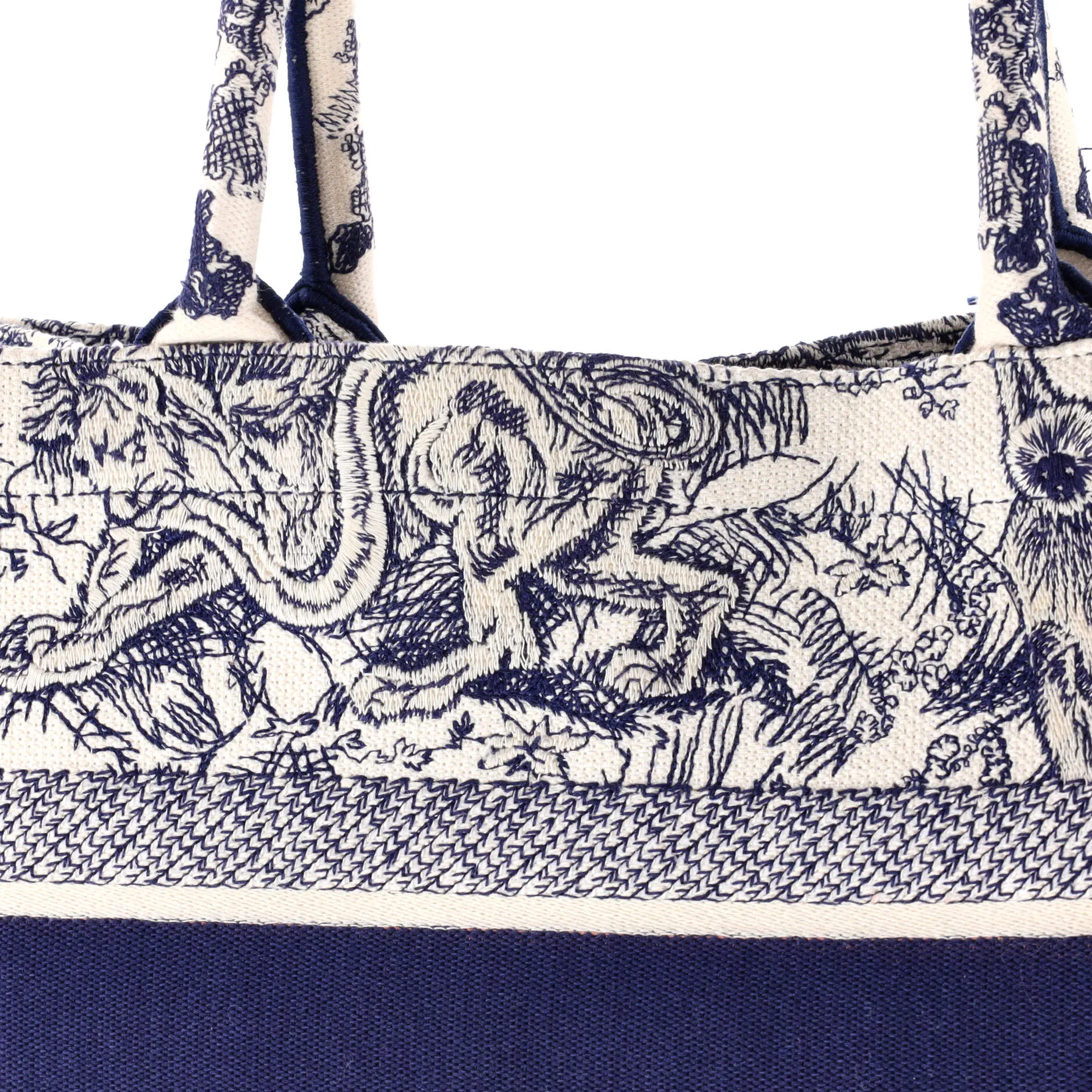 Book Tote Embroidered Canvas Medium