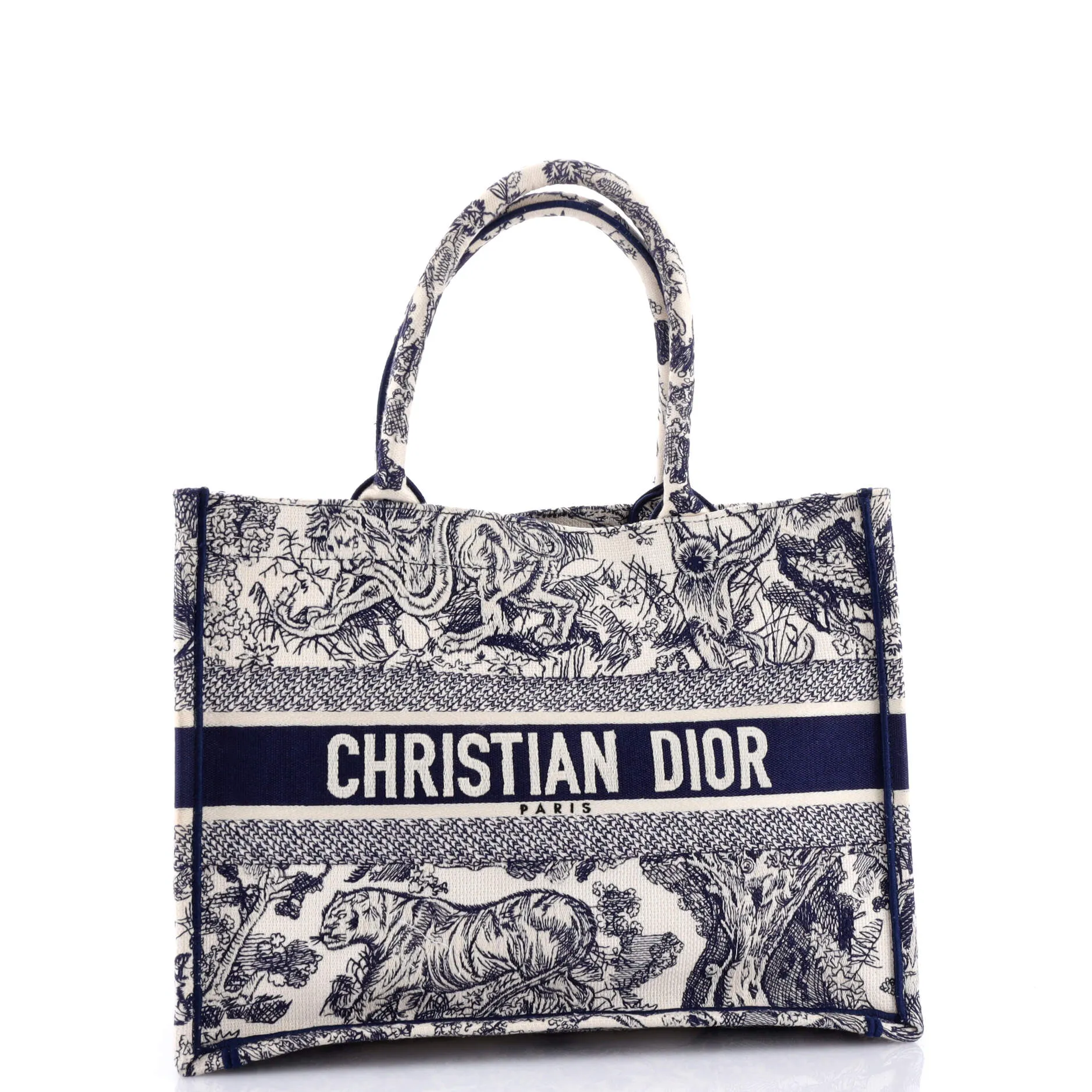Book Tote Embroidered Canvas Medium