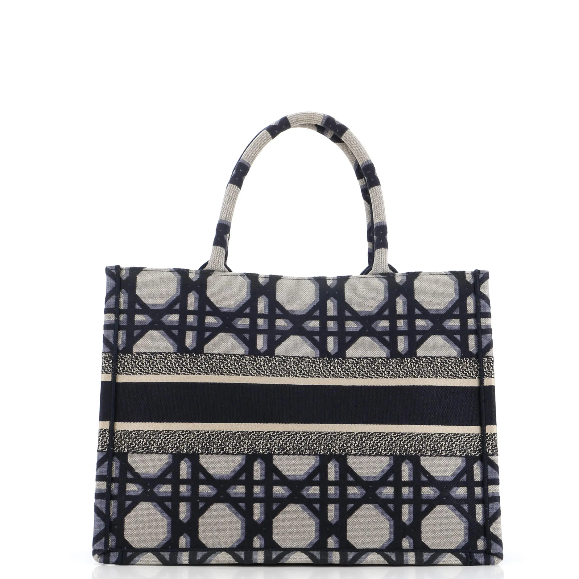 Book Tote Macrocannage Embroidered Canvas Medium