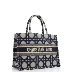 Book Tote Macrocannage Embroidered Canvas Medium