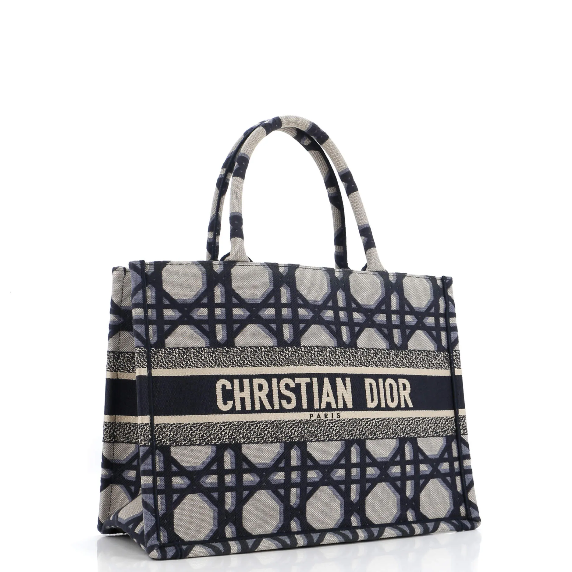 Book Tote Macrocannage Embroidered Canvas Medium
