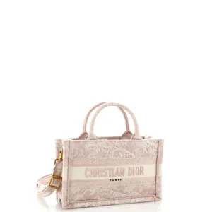 Book Tote with Strap Embroidered Canvas Mini