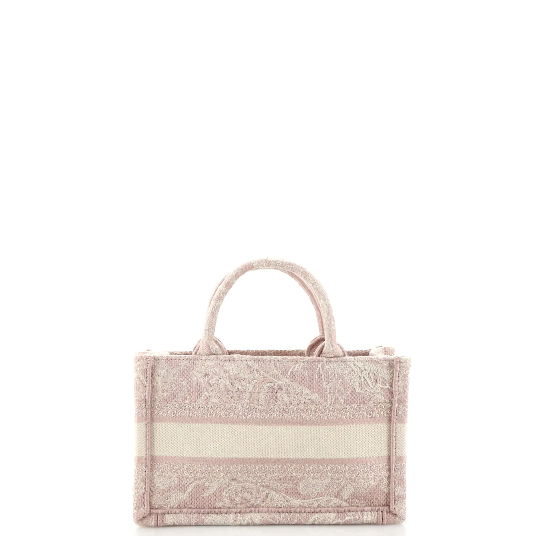 Book Tote with Strap Embroidered Canvas Mini