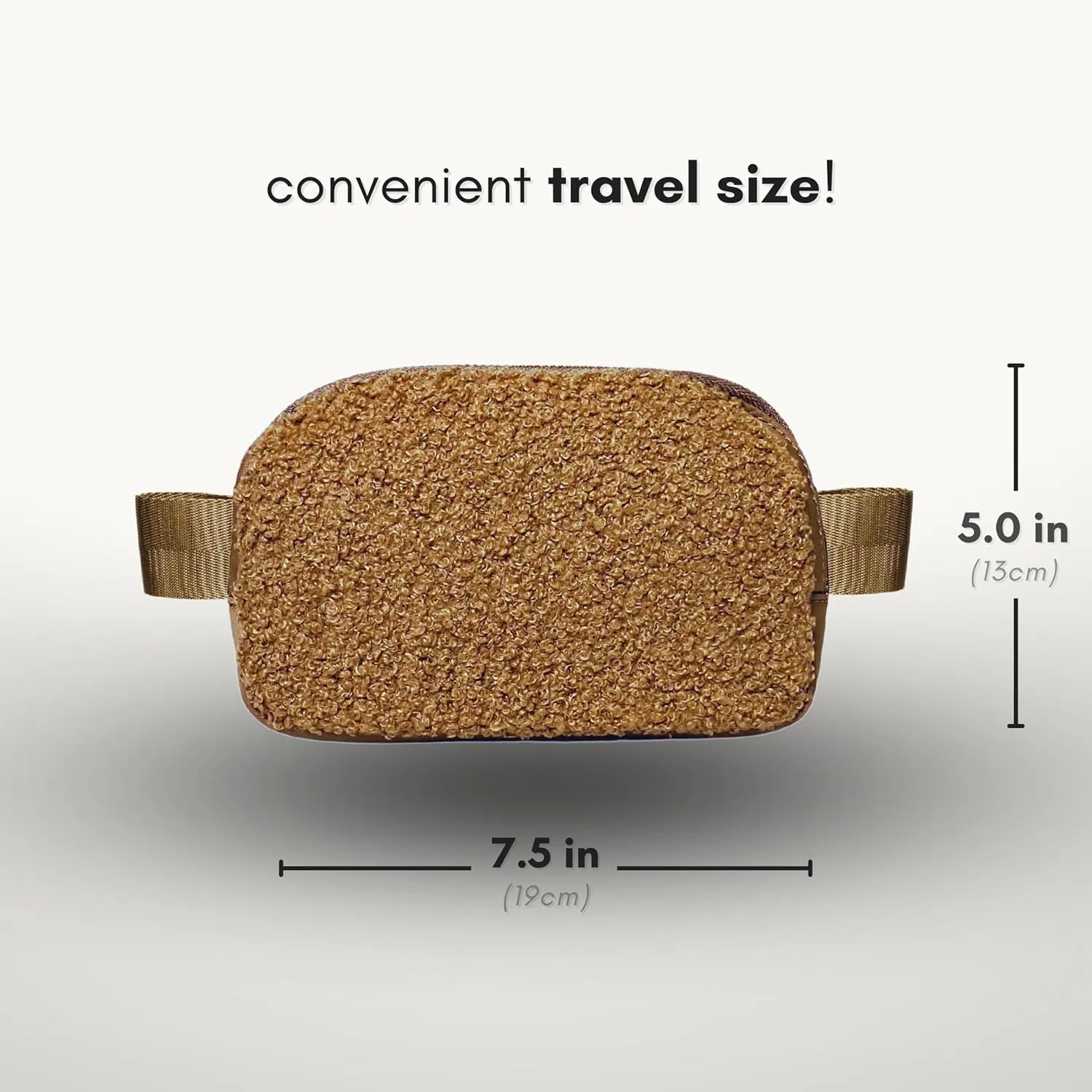 Boutique Fleece Belt Bag | Sherpa Crossbody Bag Fanny Pack for Women Fashionable | Everywhere Waist Pack | Small Fashion Travel Chest Bag (Extended Strap Length, Caramel Fleece)