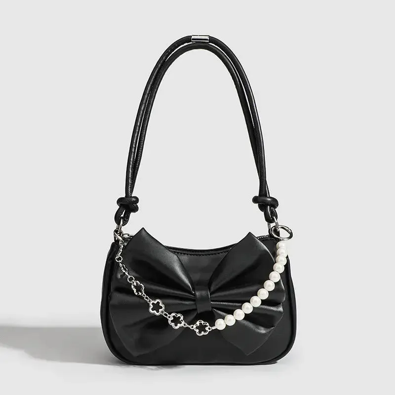 Bow Pearl Chain Shoulder Bags