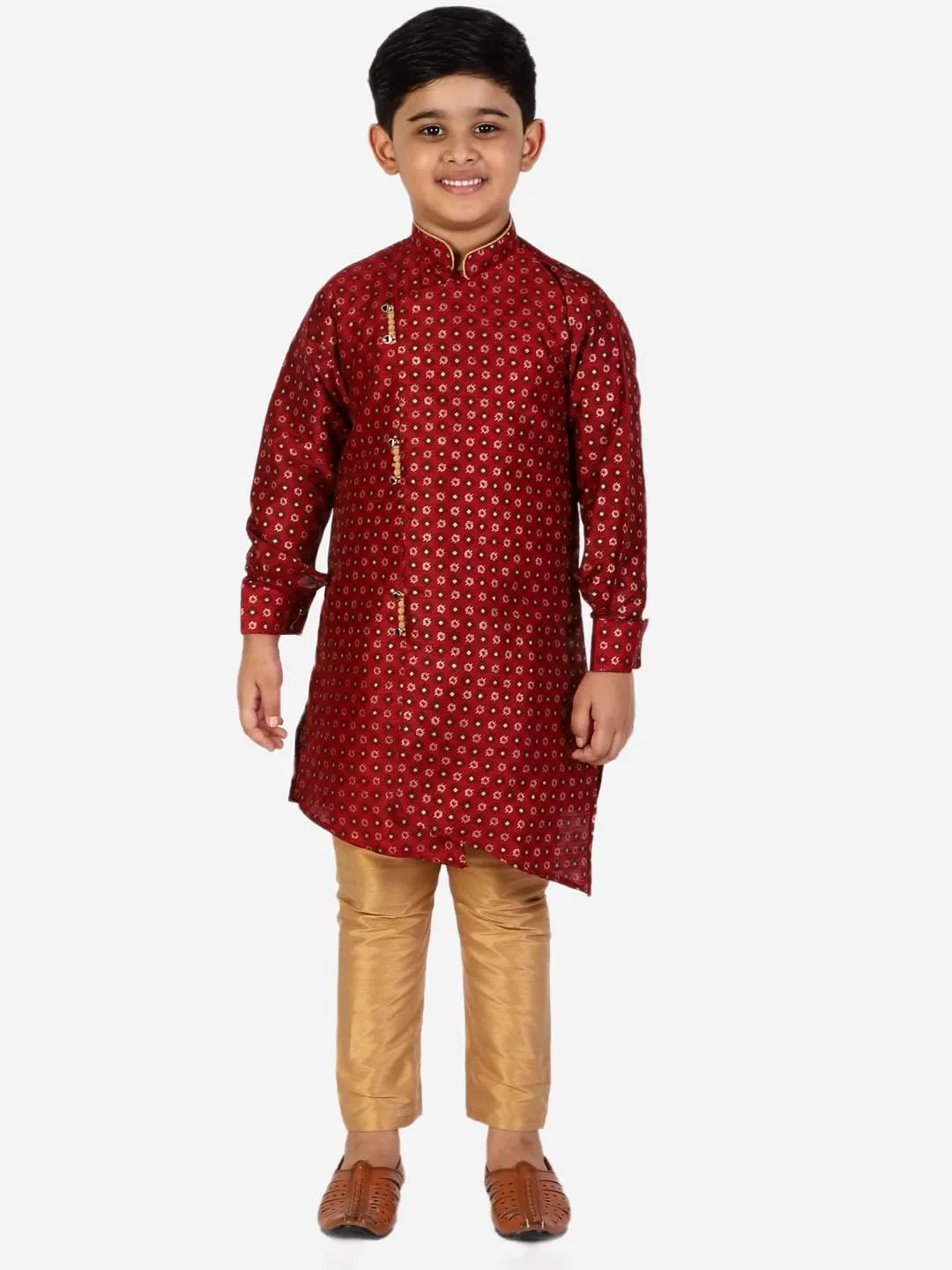 Boy's Silk Embellished Style Kurta Set (S-159)