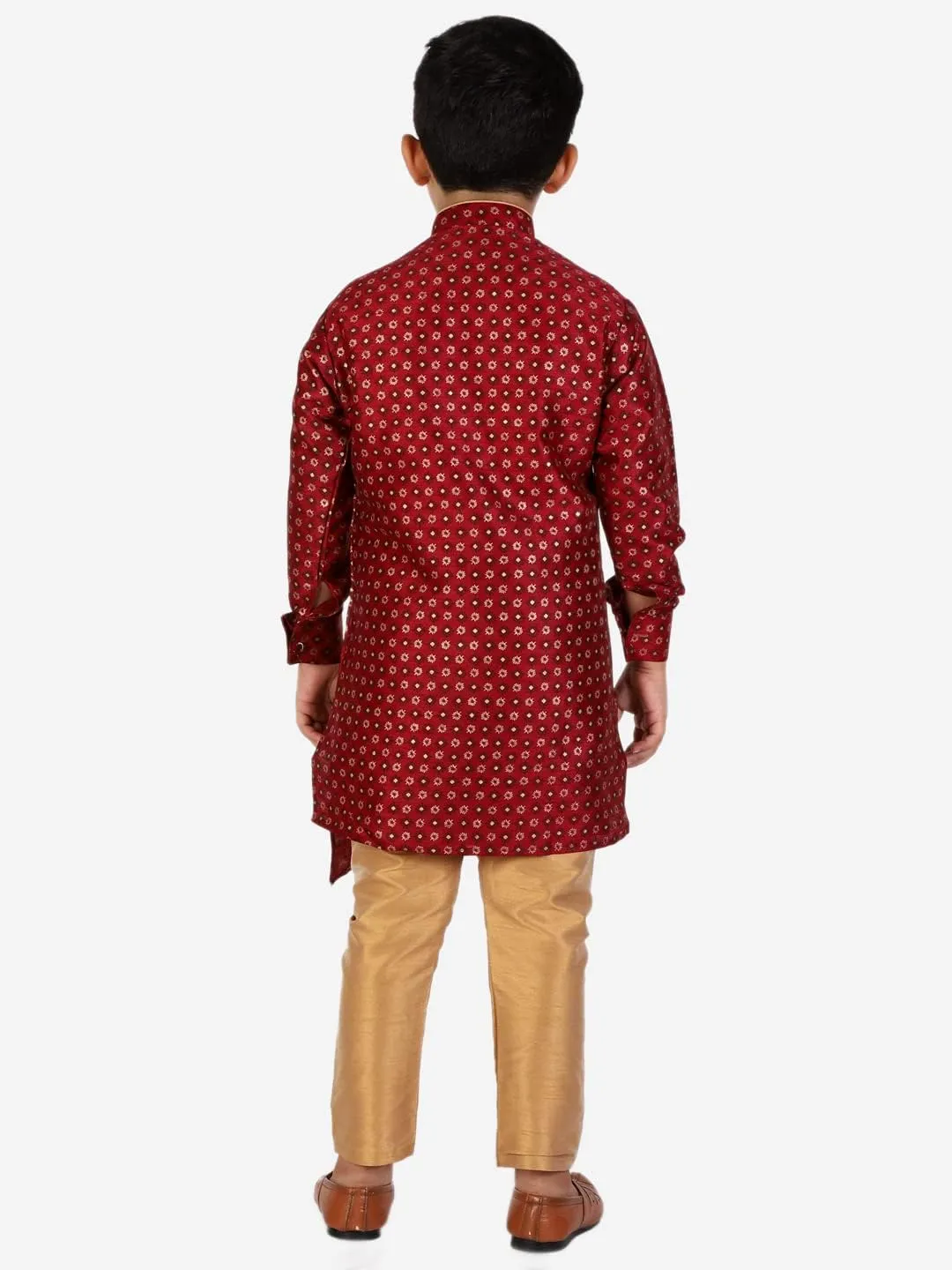 Boy's Silk Embellished Style Kurta Set (S-159)