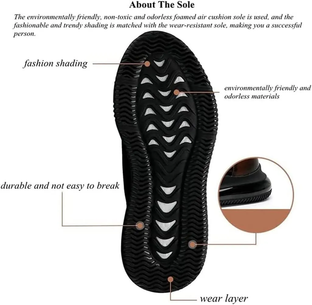 Braised Pork Men's Casual Cowhide Air Cushion Shoes, 2023 New Crocodile Print, Non-Slip Casual Comfortable Shoes,Men's Fashion Sneakers (Brown,40/US 7)