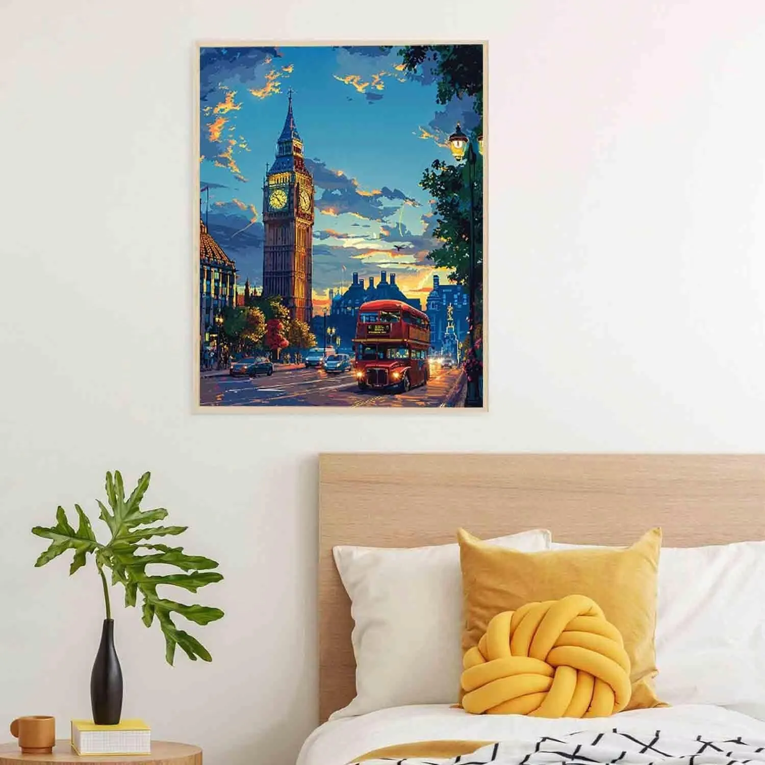 Bus Diamond Painting Big Ben Diamond Art Kits for Adults, DIY 5D Gem Art Painting Kit Square Full Drill Crystal Dots Embroidery Pictures Crafts, Home Wall Decor Gifts, Hobbies for Women 28x38in -6w8