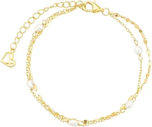 CAITLYNMINIMALIST Dainty 18K Gold Sterling Silver Pearl Bead Adjustable Cable Twist Chain Station Duo Wrap Bracelet Gift for Women