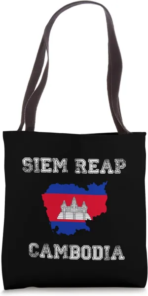 Cambodia Distressed Flag Siem Reap Pride Tote Bag