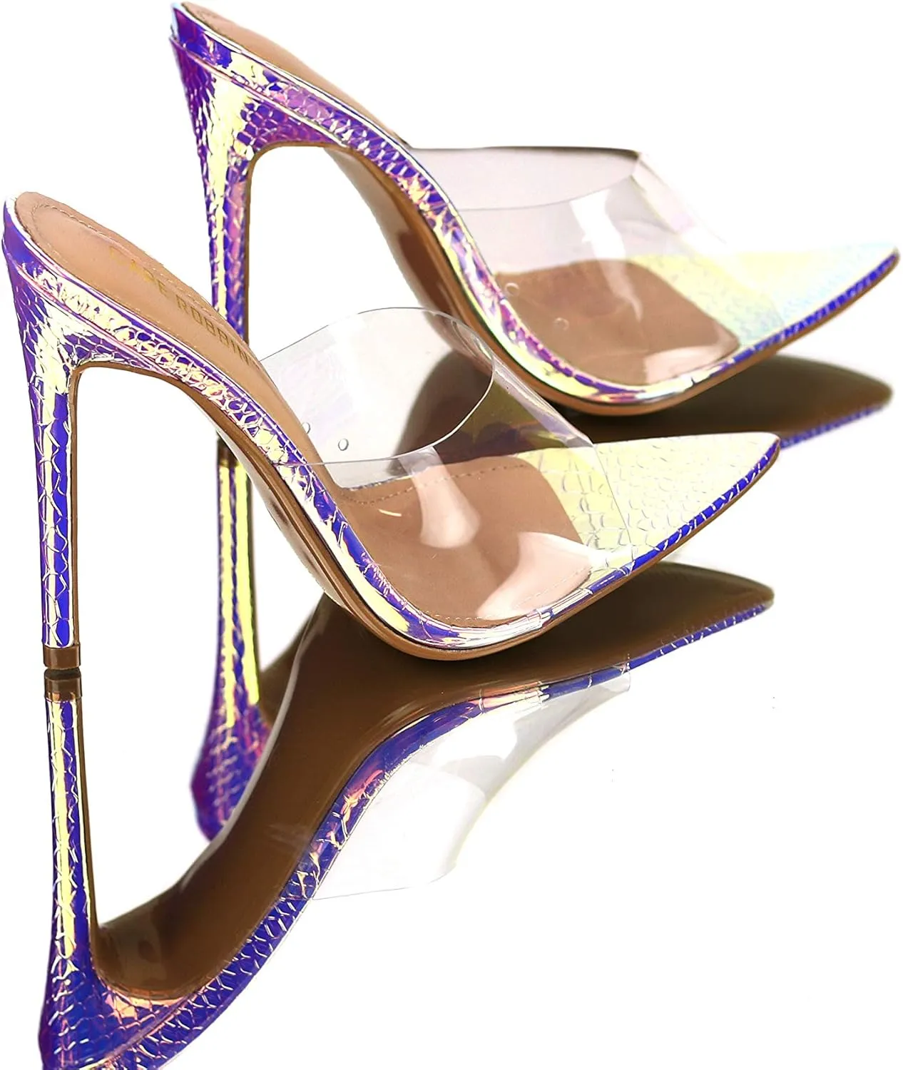 Cape Robbin Melrose Sexy Stiletto High Heels for Women, Transparent Booties for Women with Pointed Open Toe