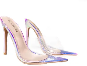 Cape Robbin Melrose Sexy Stiletto High Heels for Women, Transparent Booties for Women with Pointed Open Toe