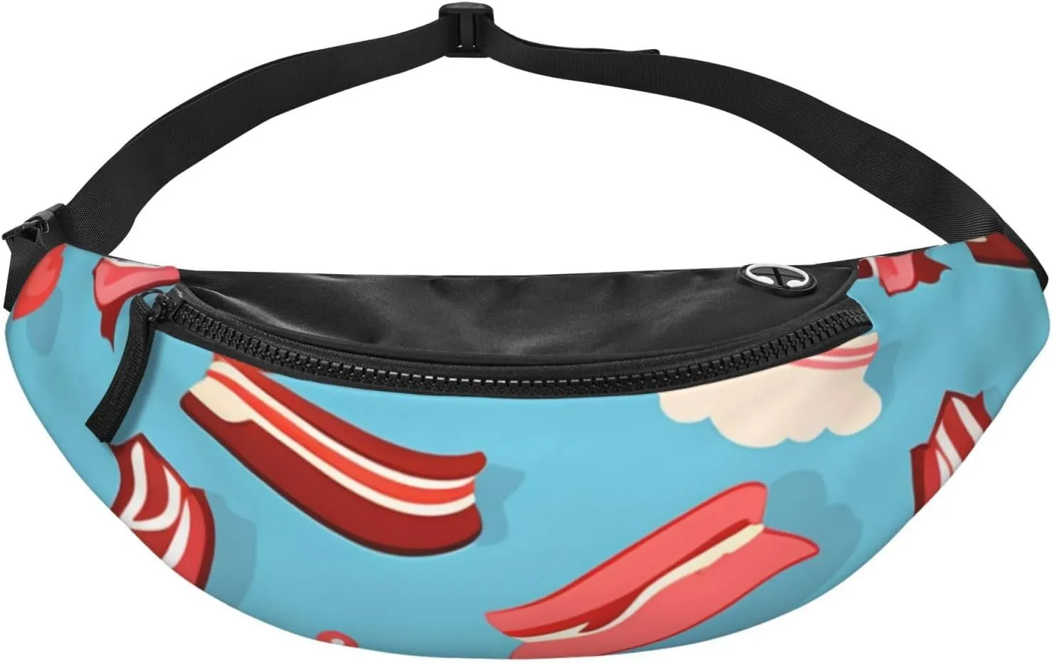 Casual Bacon Pattern Printed Fanny Pack,Crossbody Fanny packs for women Men Waist Bag for Running Travel