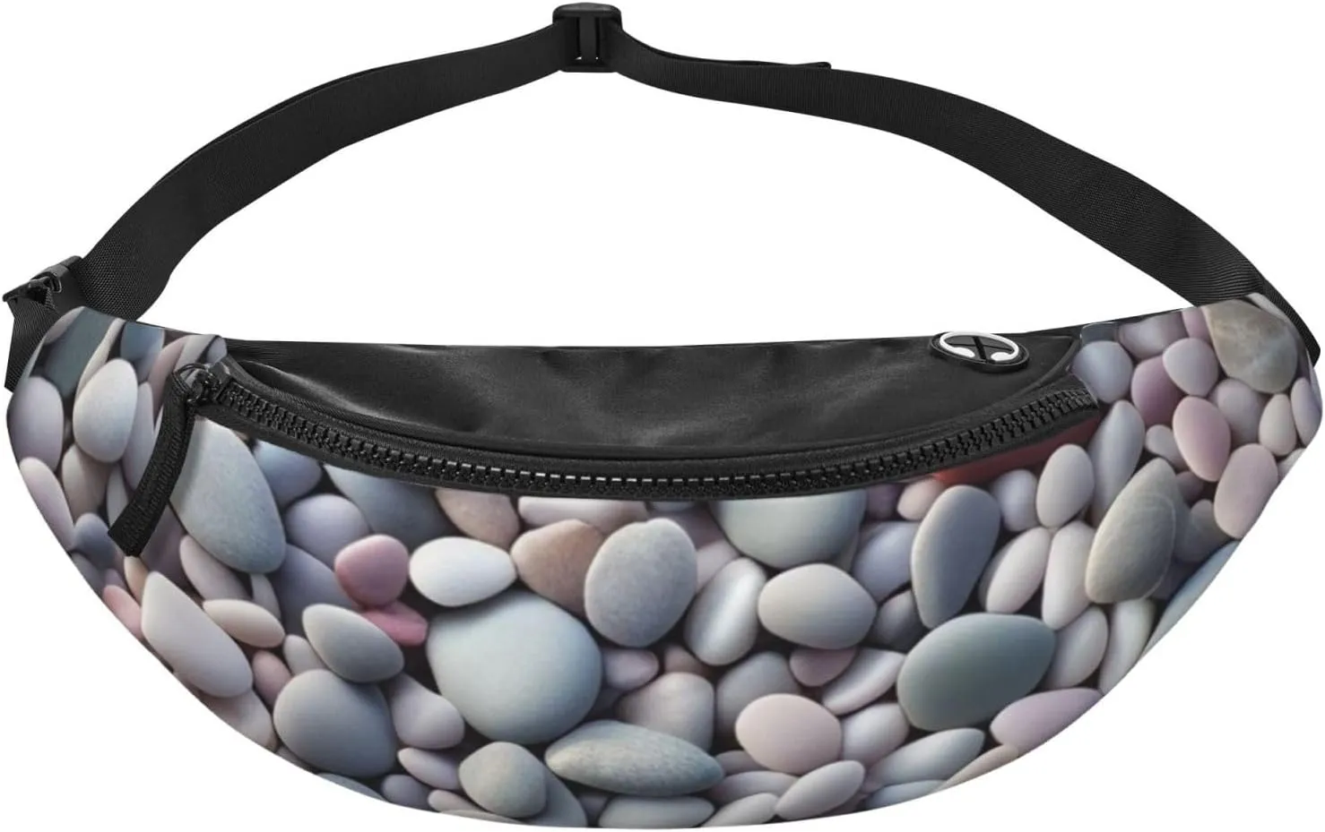Casual Beach Colored Pebbles Printed Fanny Pack,Crossbody Fanny packs for women Men Waist Bag for Running Travel