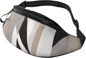 Casual Black White Stripe Printed Fanny Pack,Crossbody Fanny packs for women Men Waist Bag for Running Travel