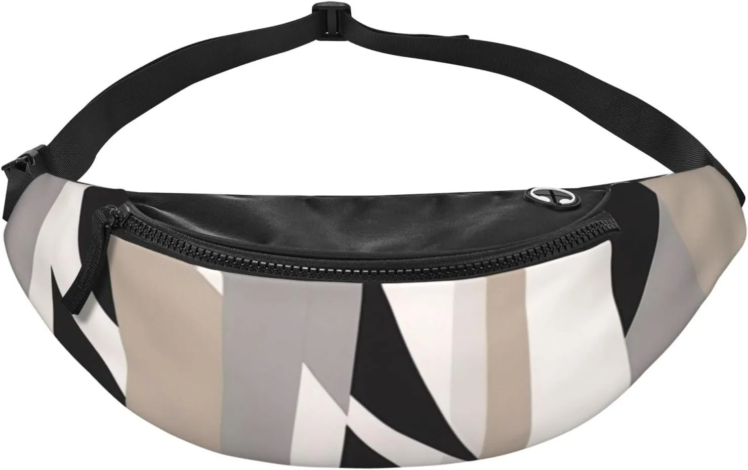 Casual Black White Stripe Printed Fanny Pack,Crossbody Fanny packs for women Men Waist Bag for Running Travel