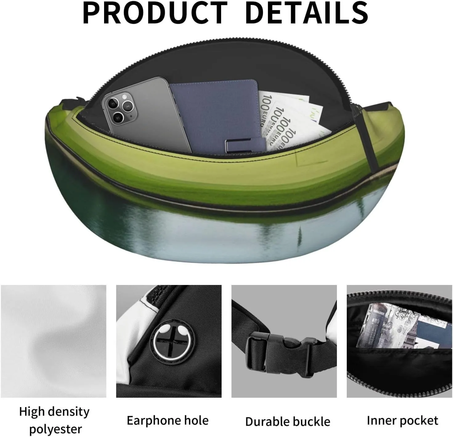 Casual Golf Course Lawn Printed Fanny Pack,Crossbody Fanny packs for women Men Waist Bag for Running Travel