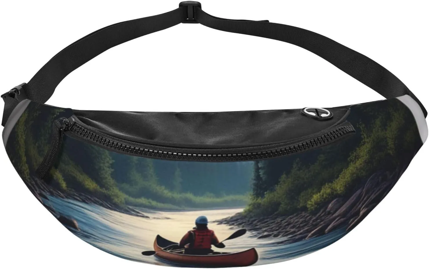 Casual Moonlit Canoe River Printed Fanny Pack,Crossbody Fanny packs for women Men Waist Bag for Running Travel