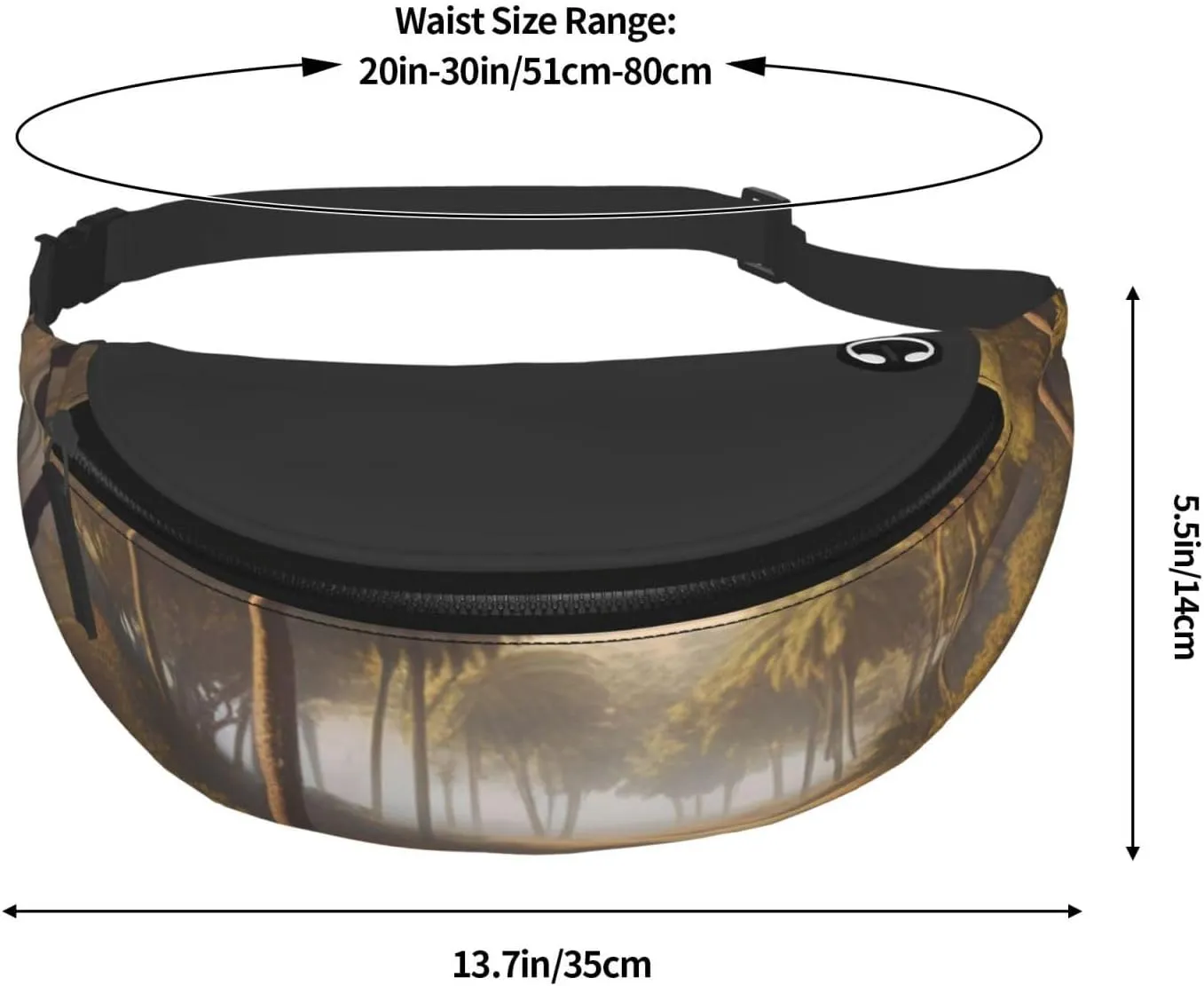 Casual Mystical Mirage Printed Fanny Pack,Crossbody Fanny packs for women Men Waist Bag for Running Travel