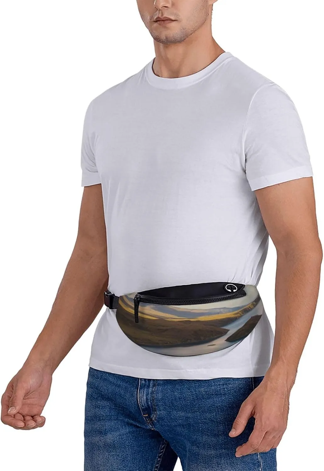 Casual Sapphire Skies Printed Fanny Pack,Crossbody Fanny packs for women Men Waist Bag for Running Travel
