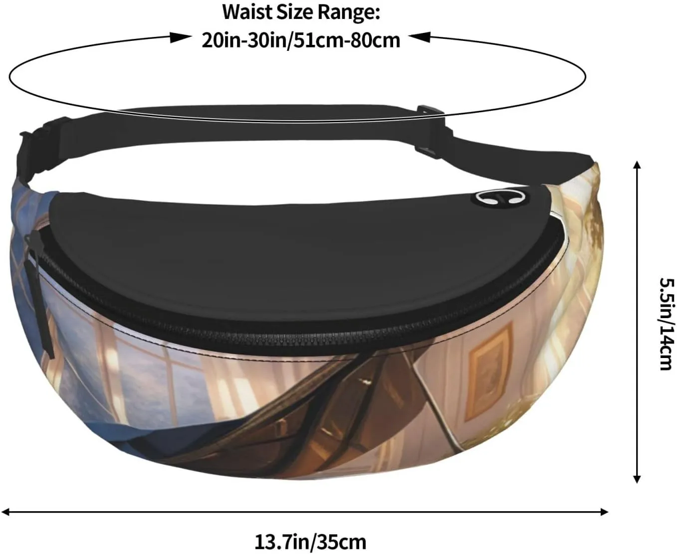 Casual Starlit Symphony Printed Fanny Pack,Crossbody Fanny packs for women Men Waist Bag for Running Travel