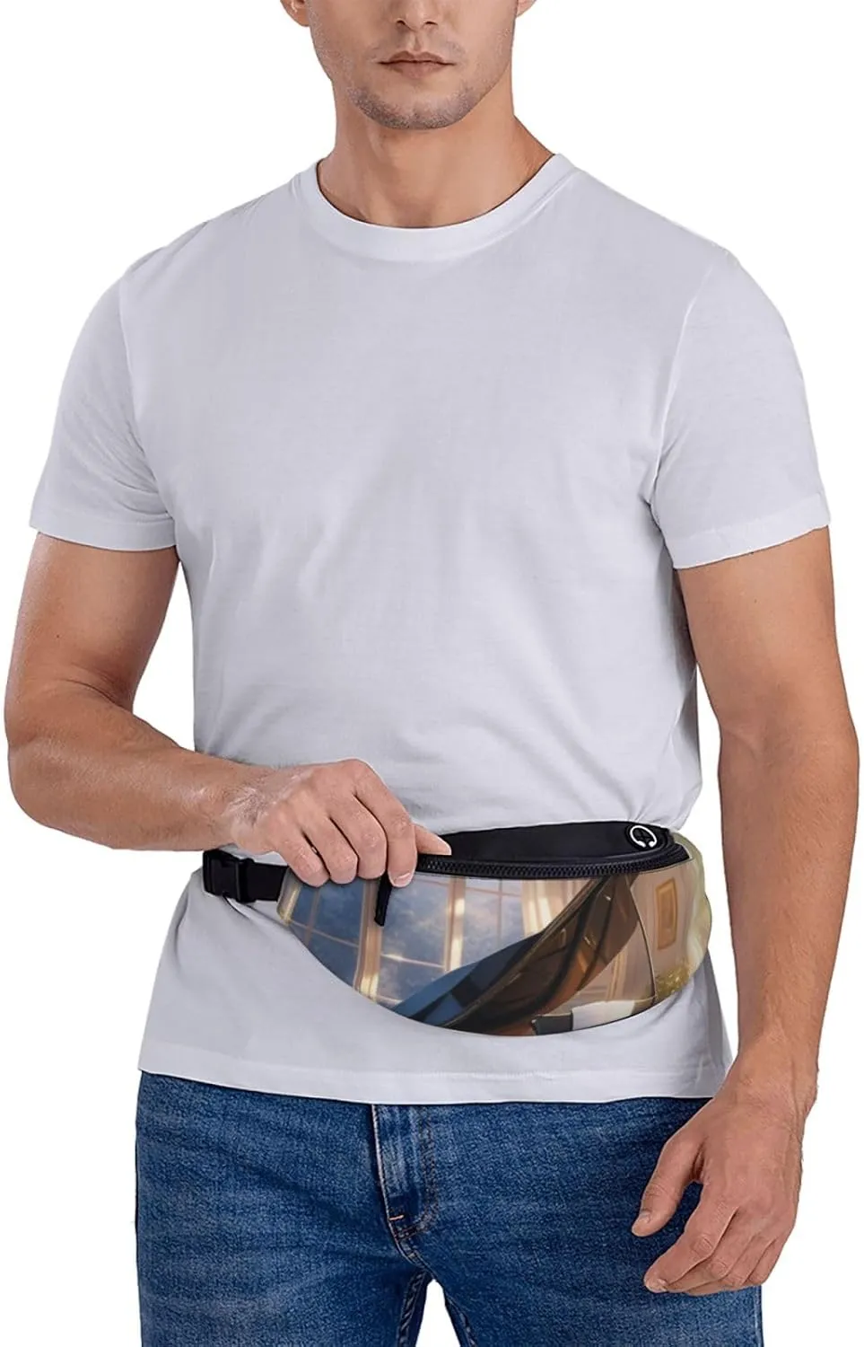 Casual Starlit Symphony Printed Fanny Pack,Crossbody Fanny packs for women Men Waist Bag for Running Travel