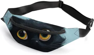 Cat on Wall Crossbody Fanny Pack Waist Packs Adjustable Shoulder Bags Sling Bag for Hiking Running Cycling