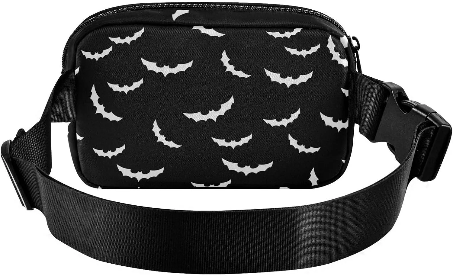 CBBYY Bats Halloween Goth Fanny Pack for Women Men,Crossbody Waist Bag Pack Adjustable Casual Waist Belt Bag for Travel Running Workout Cycling