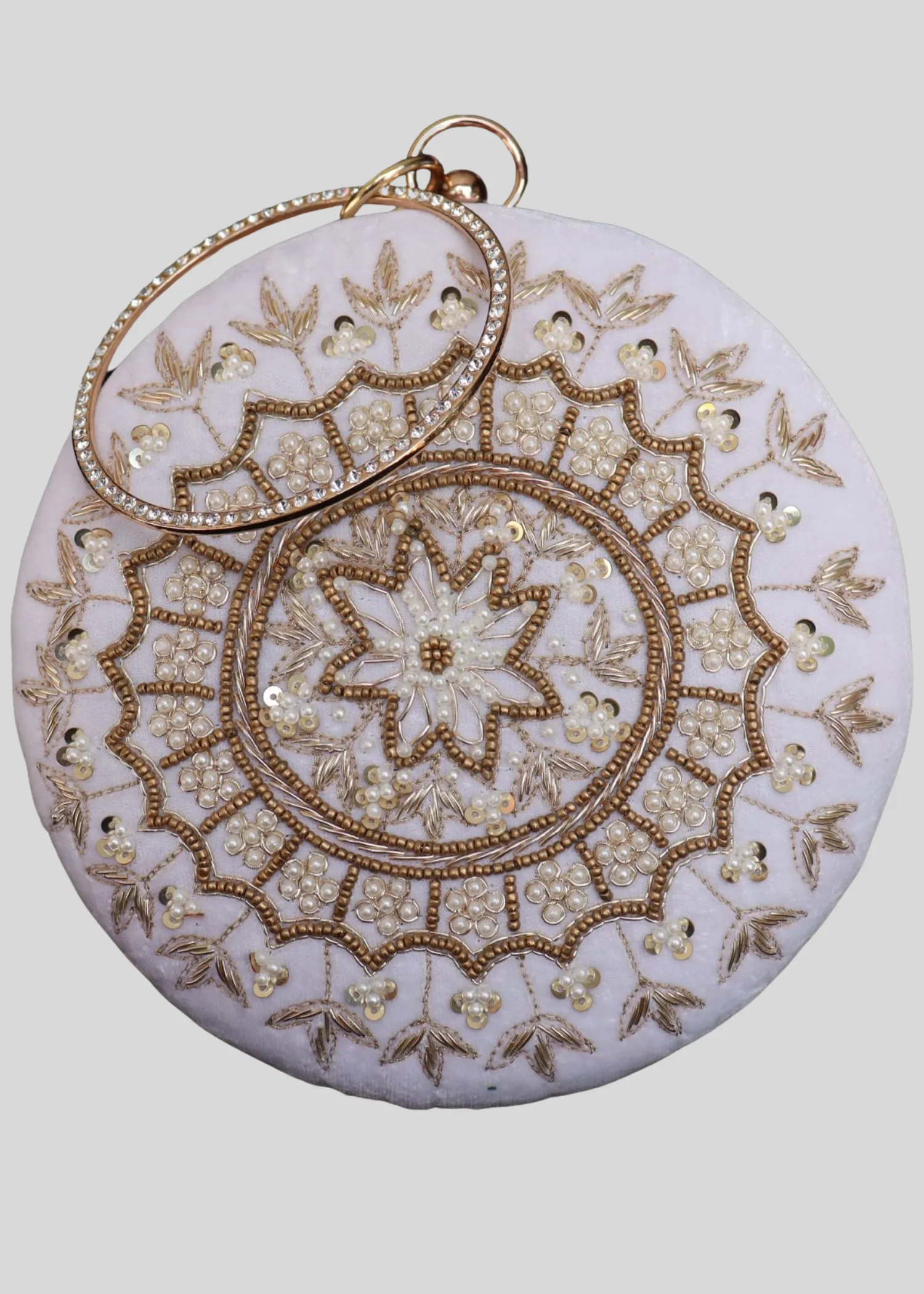 Chakra White Round Clutch