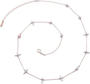 Chan Luu Grey Simulated Pearl Dainty Goldtone Cable Link Necklace